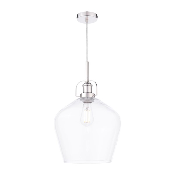 (image for) Laura Ashley Rye Pendant Polished Nickel Clear Glass